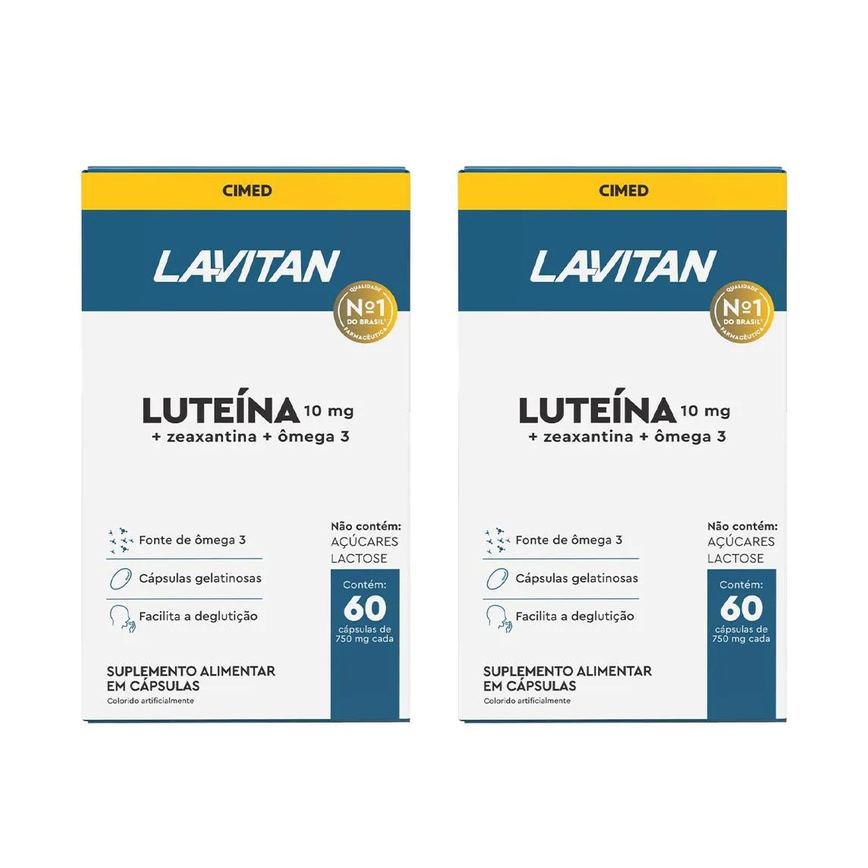 Kit 2 Lavitan Luteína 10Mg Zeaxantina + Ômega 3 - 60 Caps - Cimed