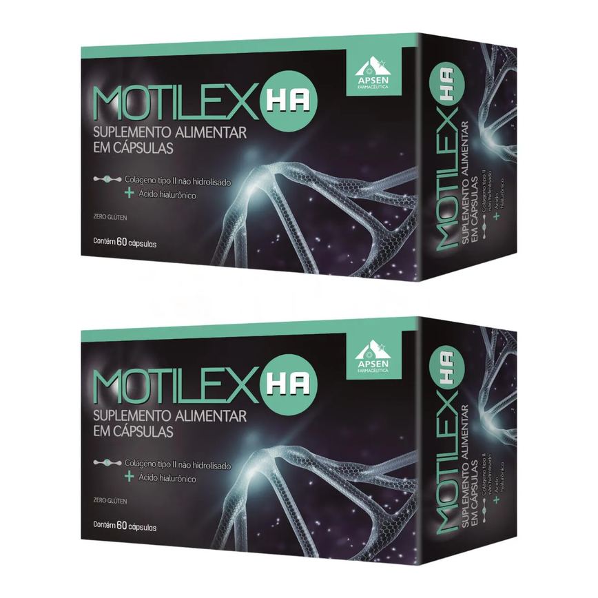 Kit 2 Motilex Ha Apsen – Colágeno Tipo Ii + Ácido Hialurônico – 60 Cápsulas Cada