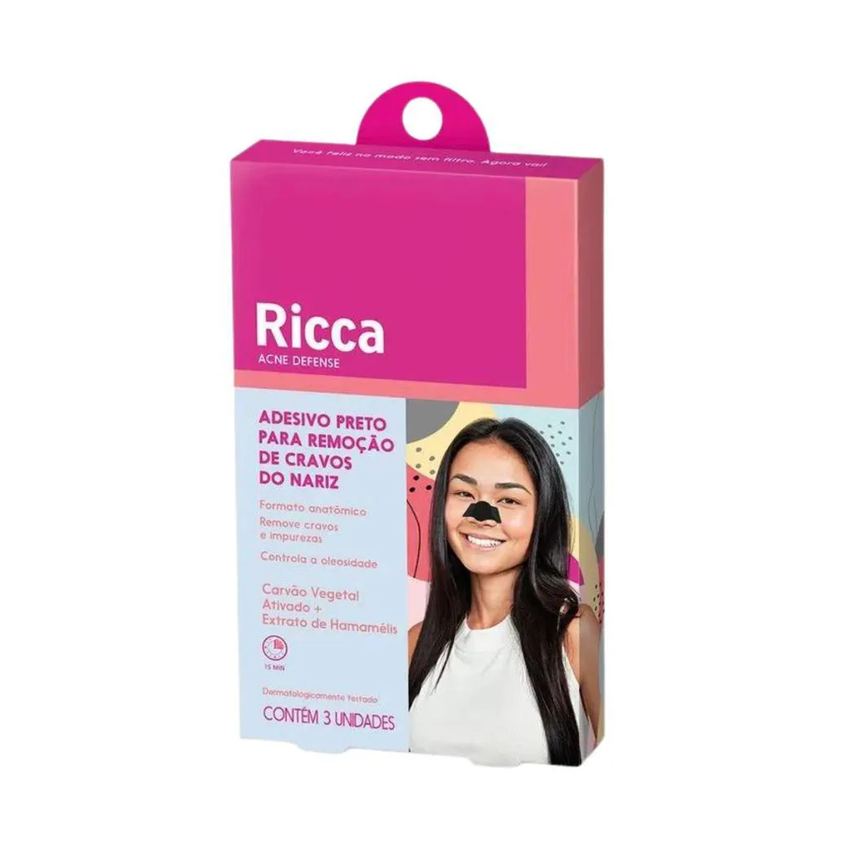 Adesivo Remoção de Cravos Ricca Preto Acne Defense