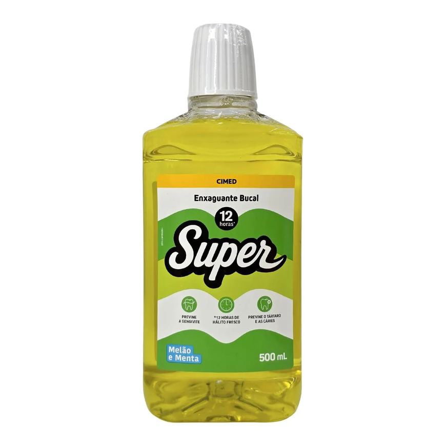 Enxaguante Bucal com Flúor Melão e Menta Super Cimed 500Ml