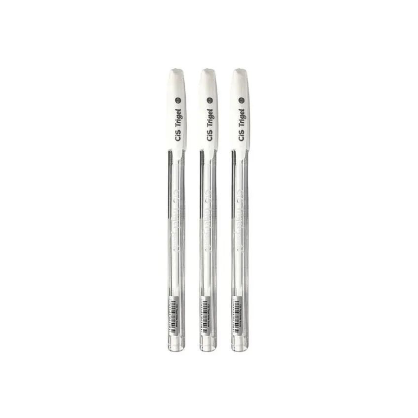 Canetas Gel Cis Trigel Pastel Branca 3 Unidades