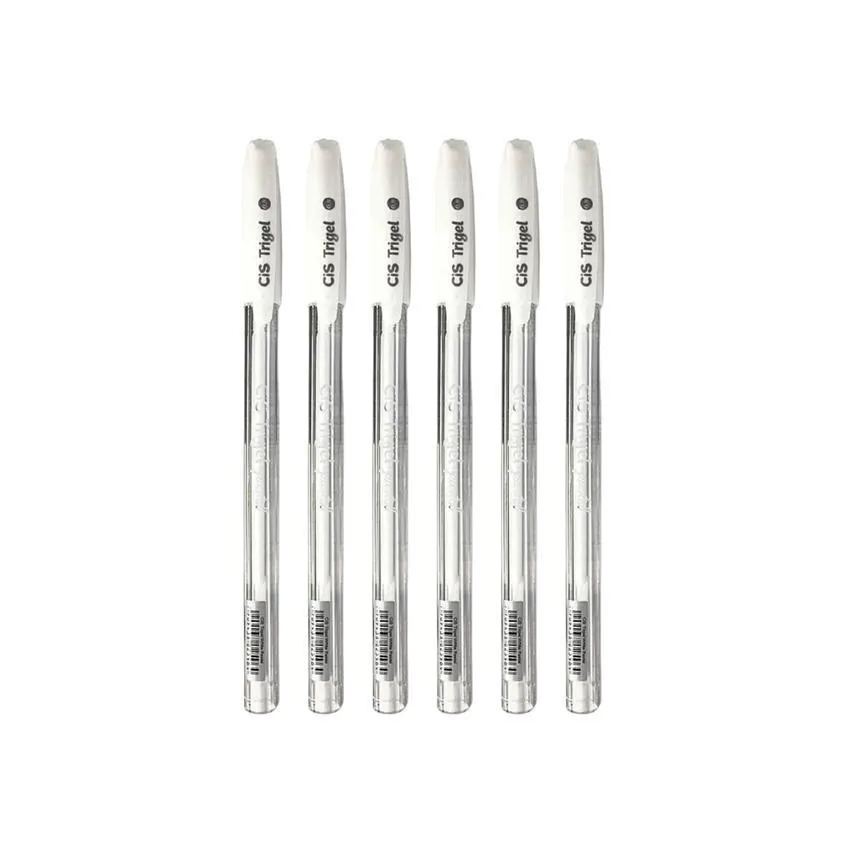 Canetas Gel Cis Trigel Pastel Branca 6 Unidades