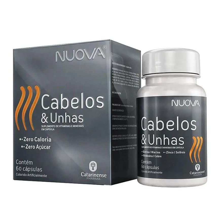 Nuova Cabelos e Unhas Biotina Catarinense 60 Cápsulas