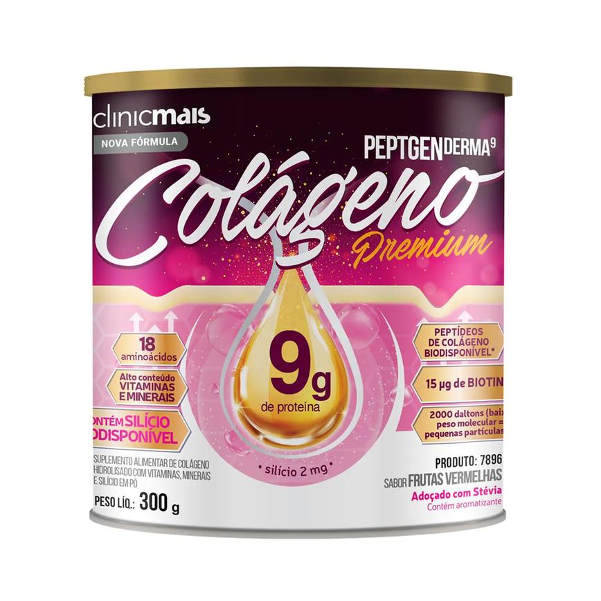 Colágeno Peptgenderma Clinicmais 300G Frutas Vermelhas