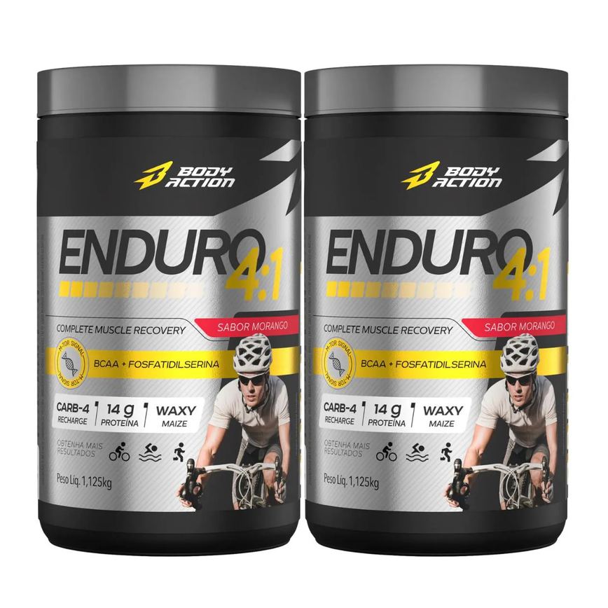 2X Pós Treino Enduro 4:1 Body Action Morango 1,125Kg