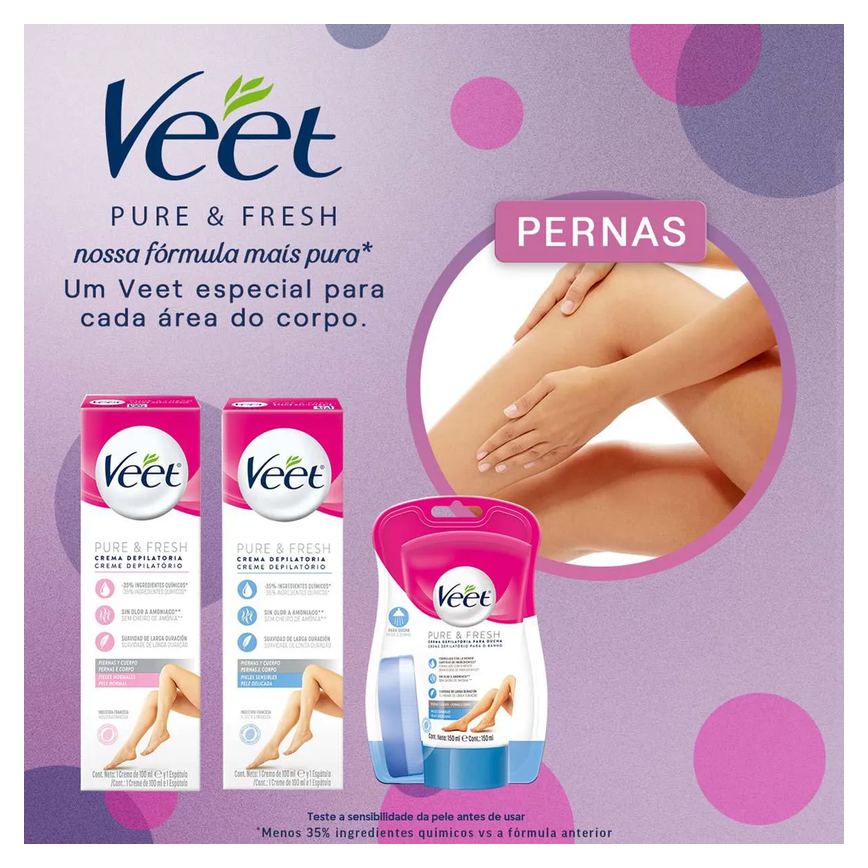 Creme Depilatório para Banho Veet Pure & Fresh 150ml