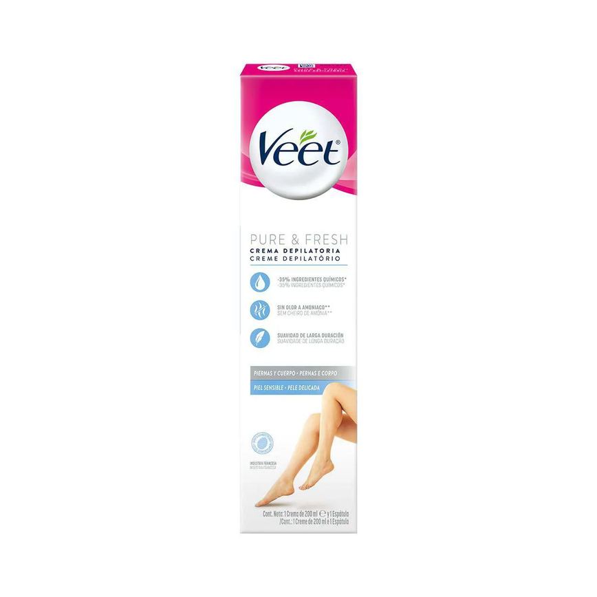 Creme Depilatório Veet Pure & Fresh Pele Sensível 200ml