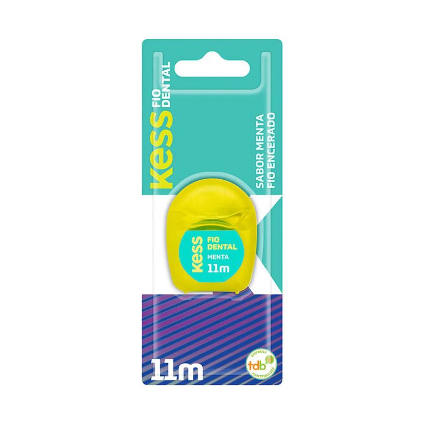 Kit 5 Fio Dental Encerado Menta Mini 11M - Kess
