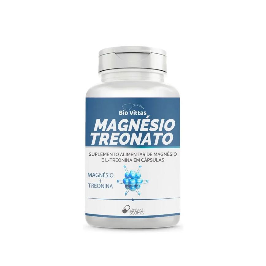 Magnésio Treonato 590Mg 120 Cápsulas - Bio Vittas - Original