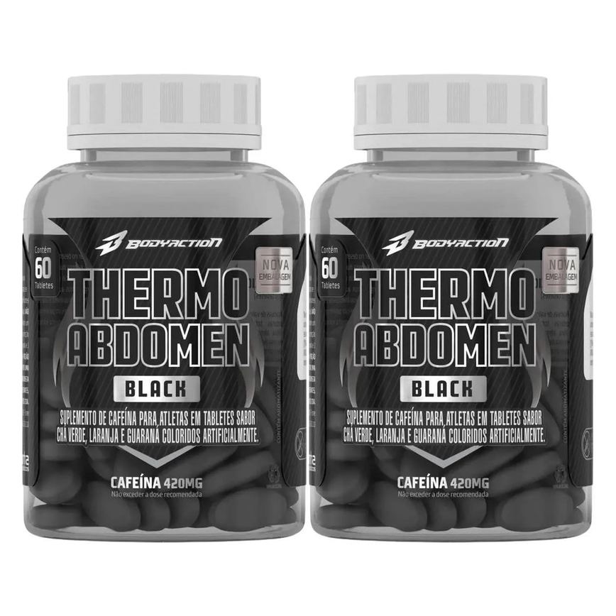 Kit 2X Thermo Abdomen Black - 60 Comprimidos - Bodyaction
