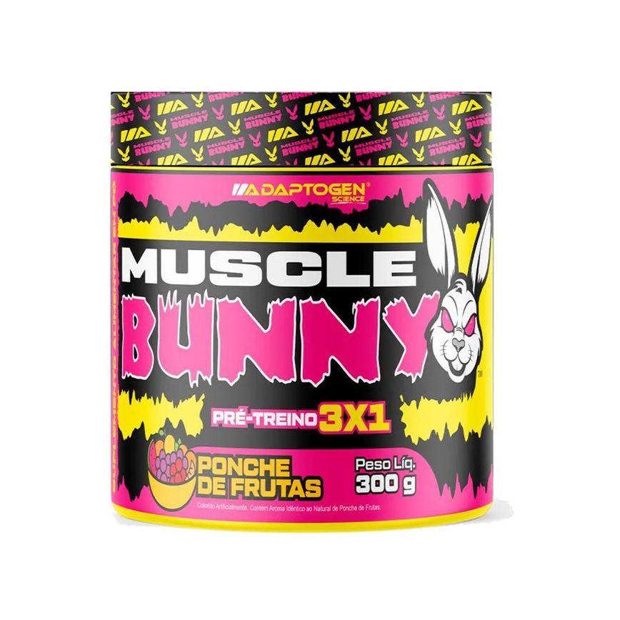 Muscle Bunny Pré-Treino - 300G Ponche de Frutas - Adaptogen