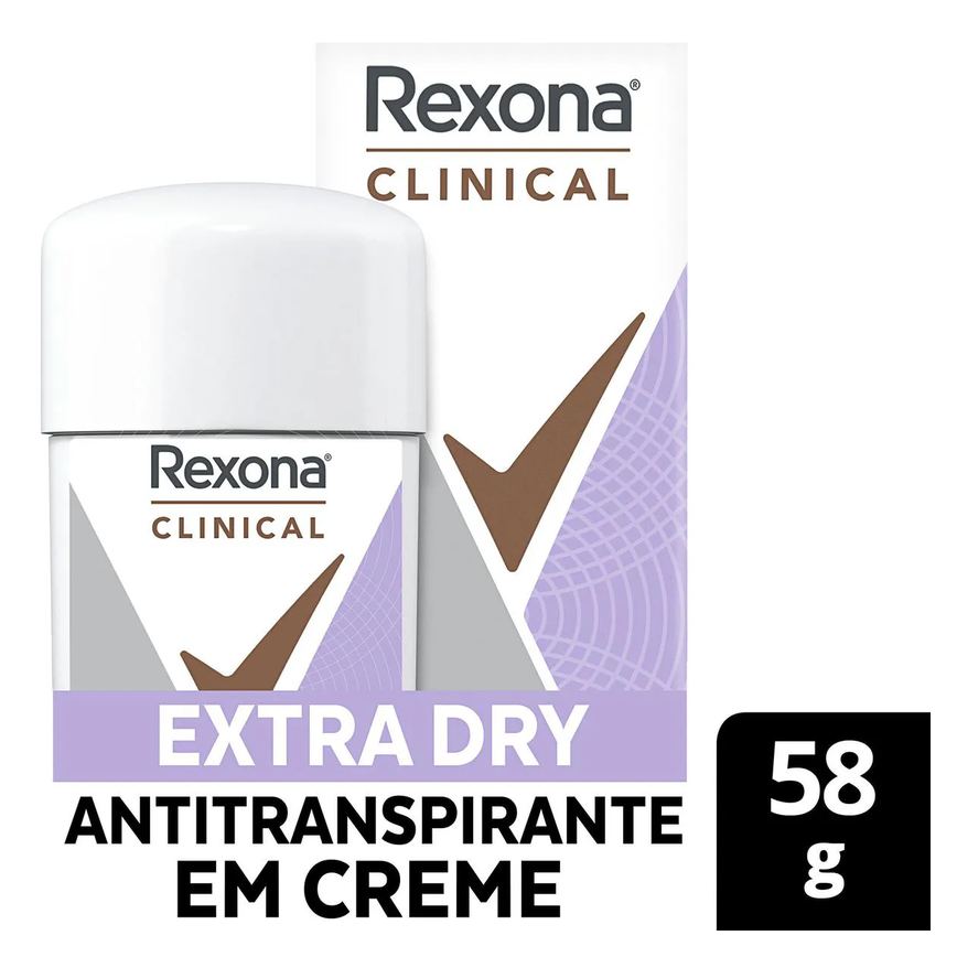 Desodorante Antitranspirante Stick Creme Rexona Clinical Extra Dry Feminino 96h 58g