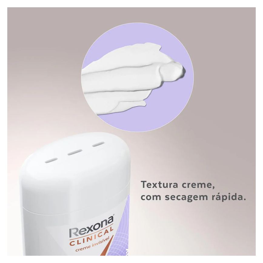 Desodorante Antitranspirante Stick Creme Rexona Clinical Extra Dry Feminino 96h 58g