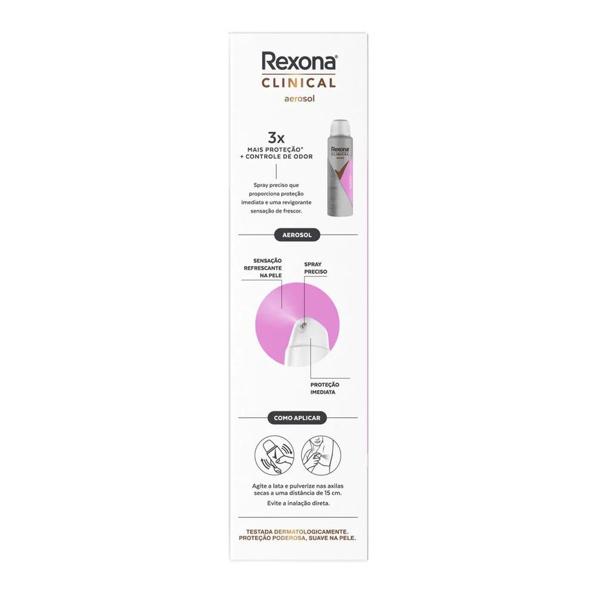 Desodorante Antitranspirante Aerosol Rexona Clinical Classic Feminino 96h 150ml