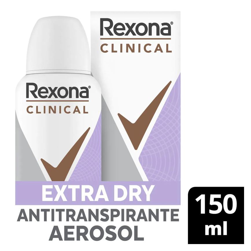 Desodorante Antitranspirante Aerosol Rexona Clinical Extra Dry Feminino 96h 150ml