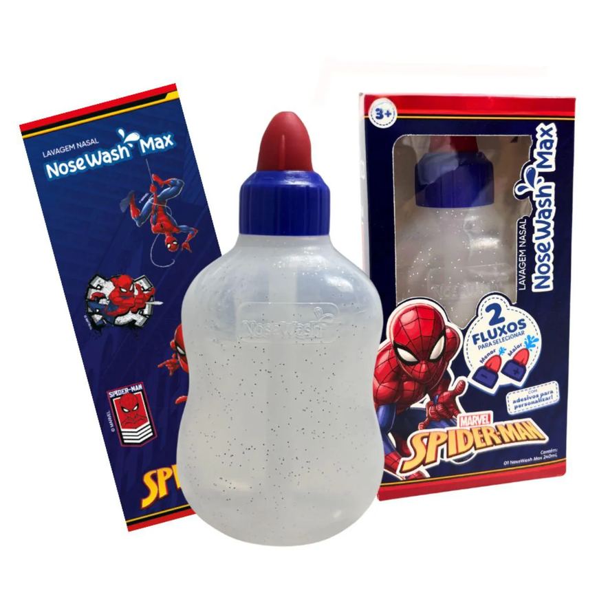 Dispositivo Nosewash Max P/ Lavagem Nasal 240Ml - Spider Man