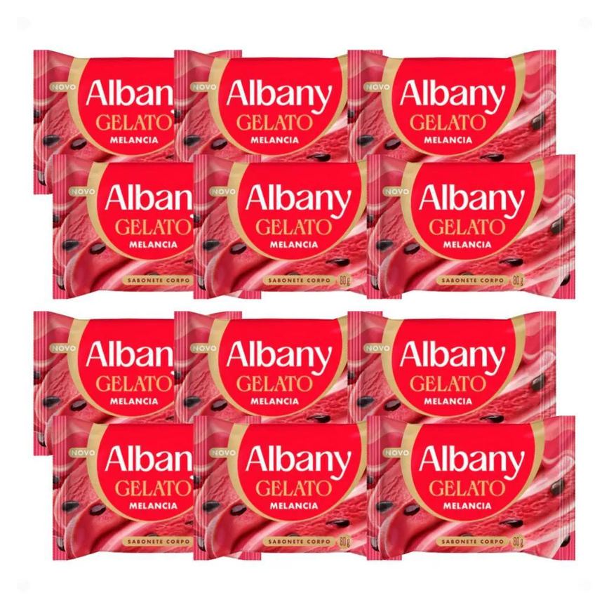 Kit Albany Sabonete Corporal em Barra Gelato Melancia 80G com 12