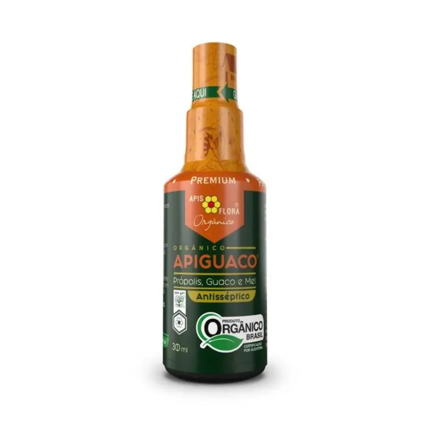 Apiguaco Orgânico Antisséptico Spray Apis Flora Própolis Guaco e Mel 30Ml