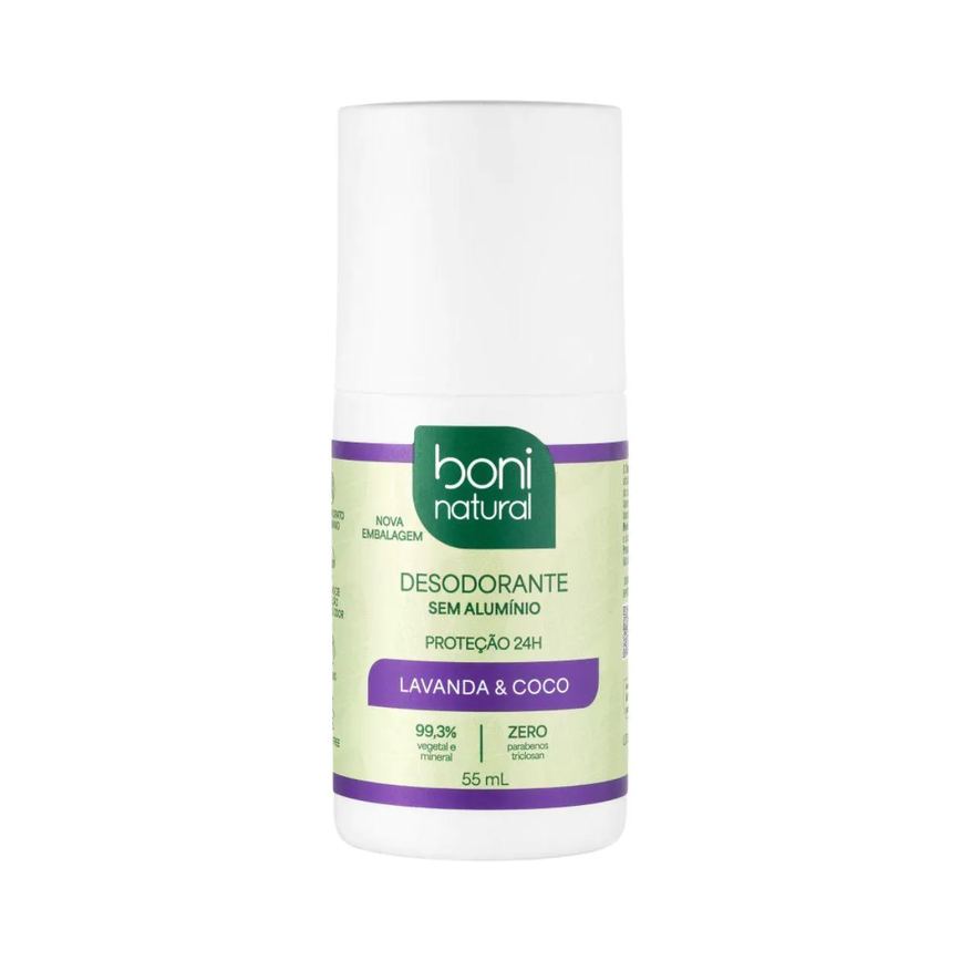 Desodorante Roll-On Boni Natural Coco e Lavanda 55Ml