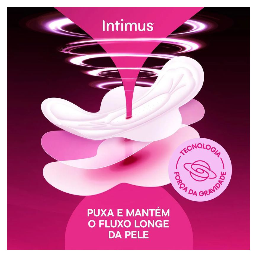 Absorvente Intimus Noturno Toda Protegida Com Abas Cobertura Suave 8 unidades