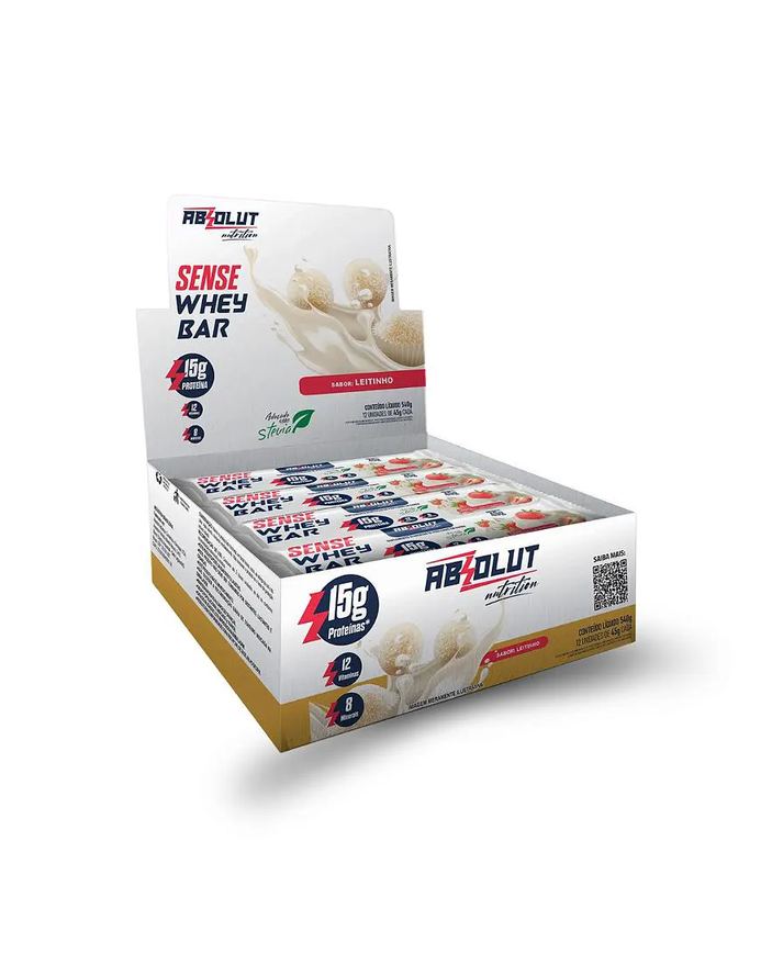 Barra de Proteína Sense Leitinho Display com 12 Unidades 45g Cada Absolut Nutrition