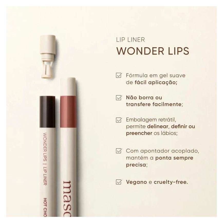 Lápis de Lábios Mascavo Wonder Lips 0,3g - Fig