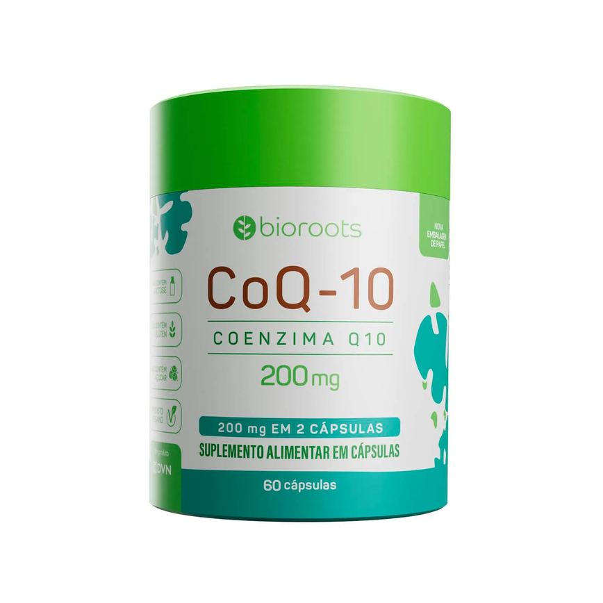 Coezima Q10 200mg com 60 cápsulas - Bioroots