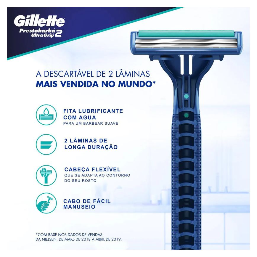 Aparelho de Barbear Gillette Prestobarba Ultragrip2 2 unidades