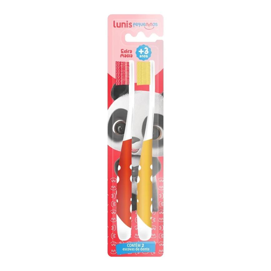 Escova De Dente Lunis Pequeninos Extra Macia 2 Unidades