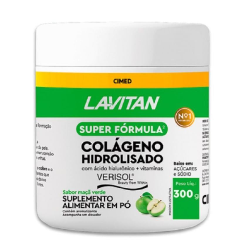 Lavitan Colágeno Hidrolisado Verisol 300 g Sabor Maçã Verde