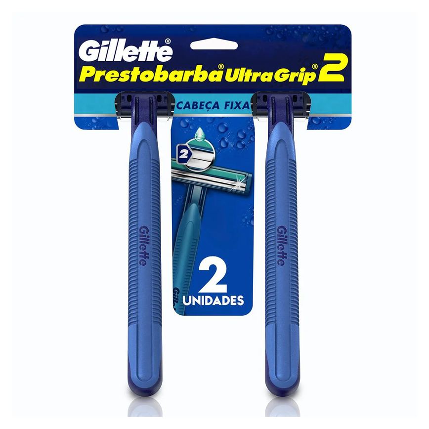 Aparelho para Barbear Masculino Gillette Prestobarba Ultragrip com 2 unidades