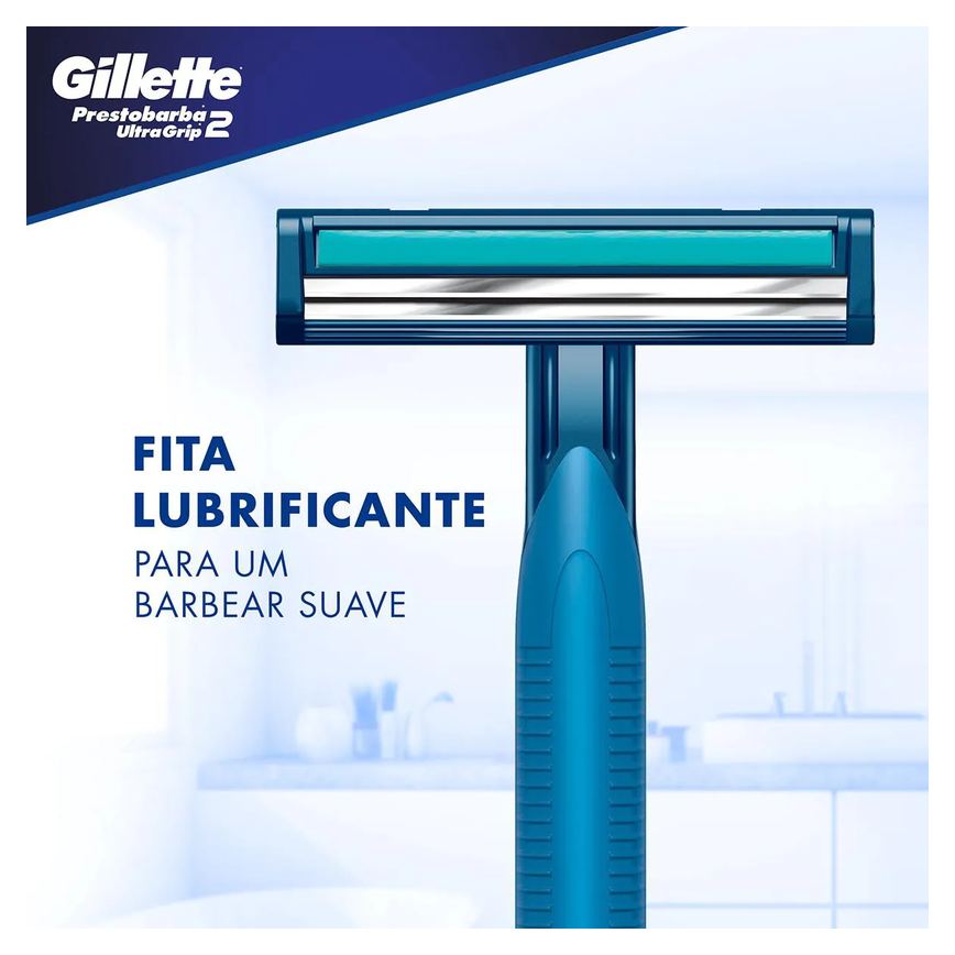 Aparelho para Barbear Masculino Gillette Prestobarba Ultragrip com 2 unidades