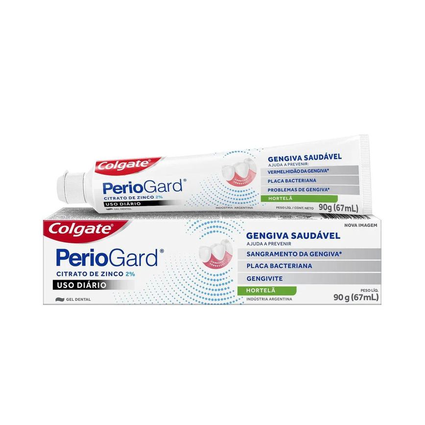 Kit Cuidado com a Gengiva Periogard Pasta de Dente em Gel Sabor Hortelã + Escova de Dente Extra Macia + Enxaguante Bucal Sem Álcool Extra Mint