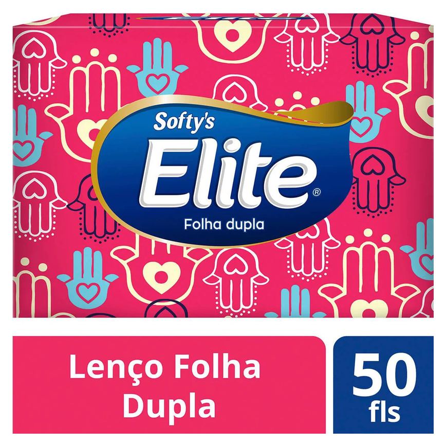 Lenço de Papel Softy's Elite Folha Dupla com 50 unidades