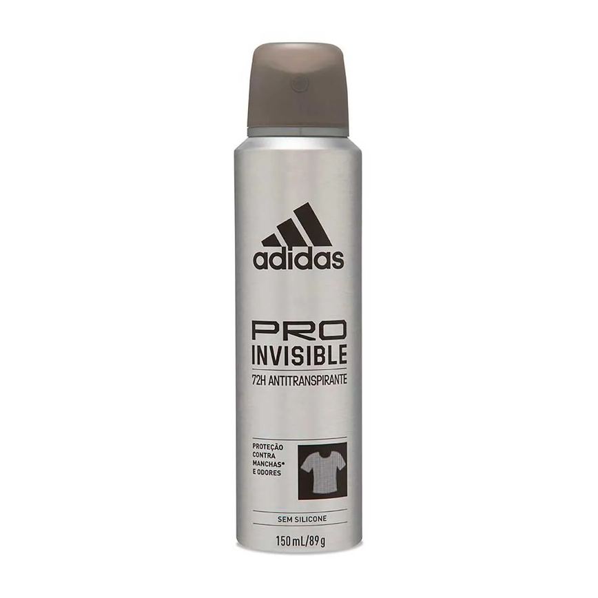 Desodorante Antitranspirante Aerosol Adidas Pro Invisible Masculino 72h 150ml