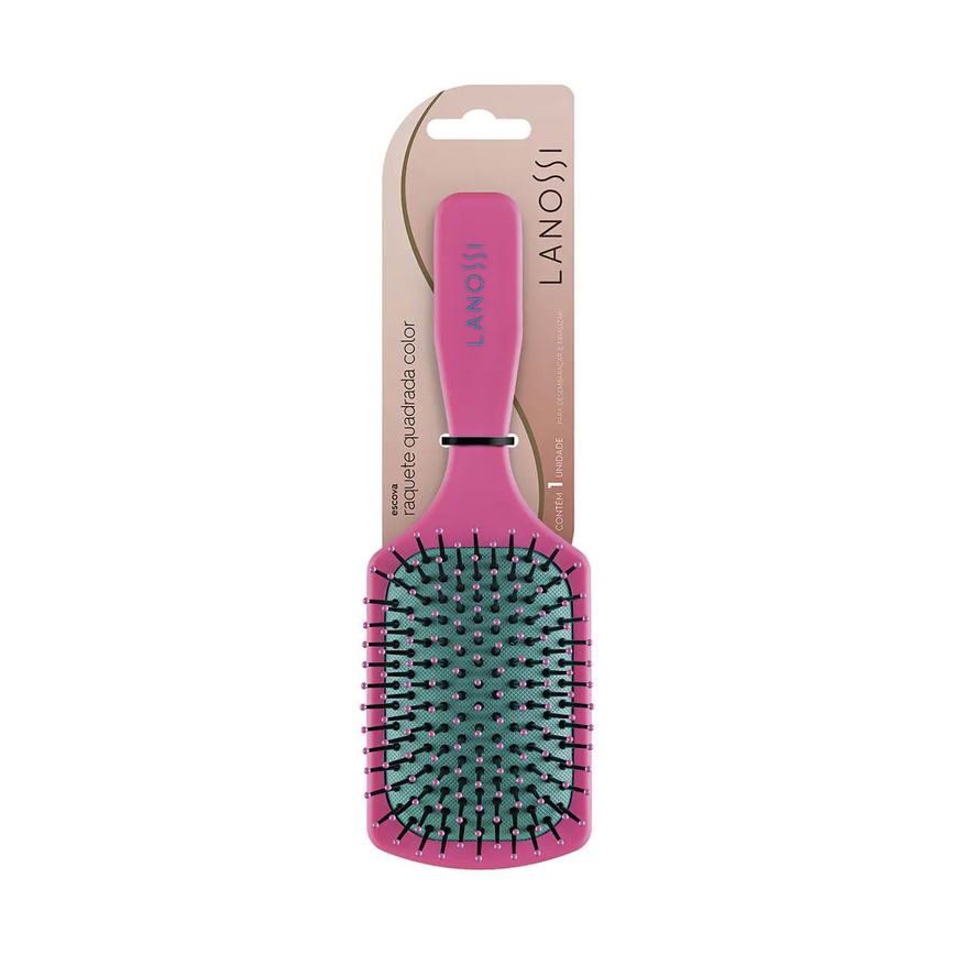 Escova de Cabelo Lanossi Color Raquete Quadrada - 1 unidade