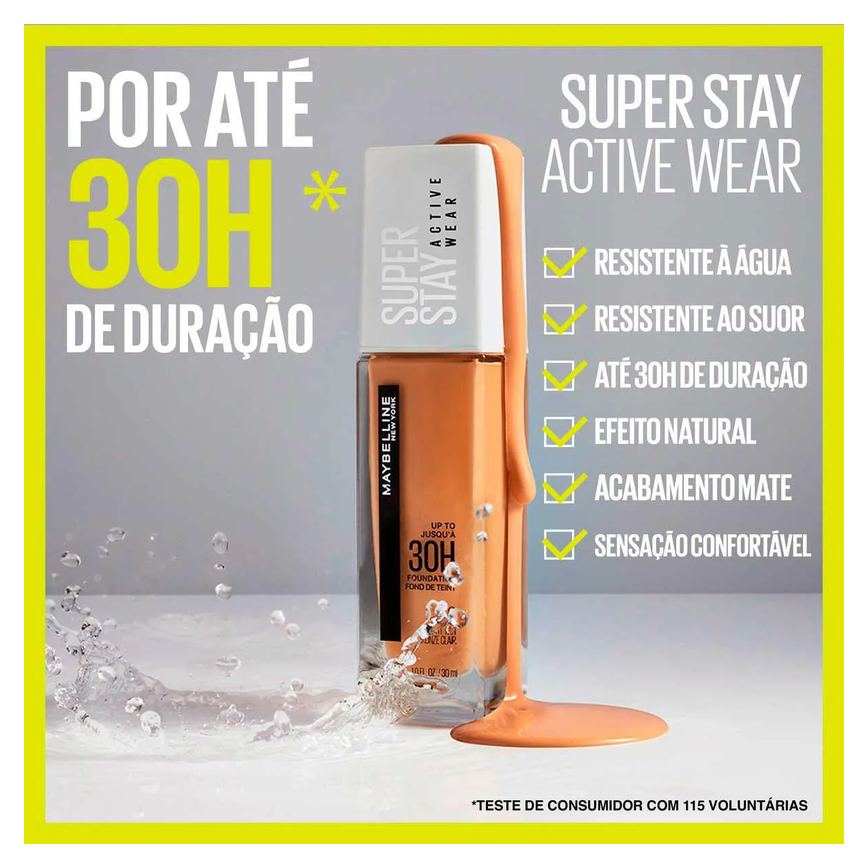 Base Longa Duração Maybelline NY SuperStay Active Wear 30h 30ml - 120 Classic Ivory