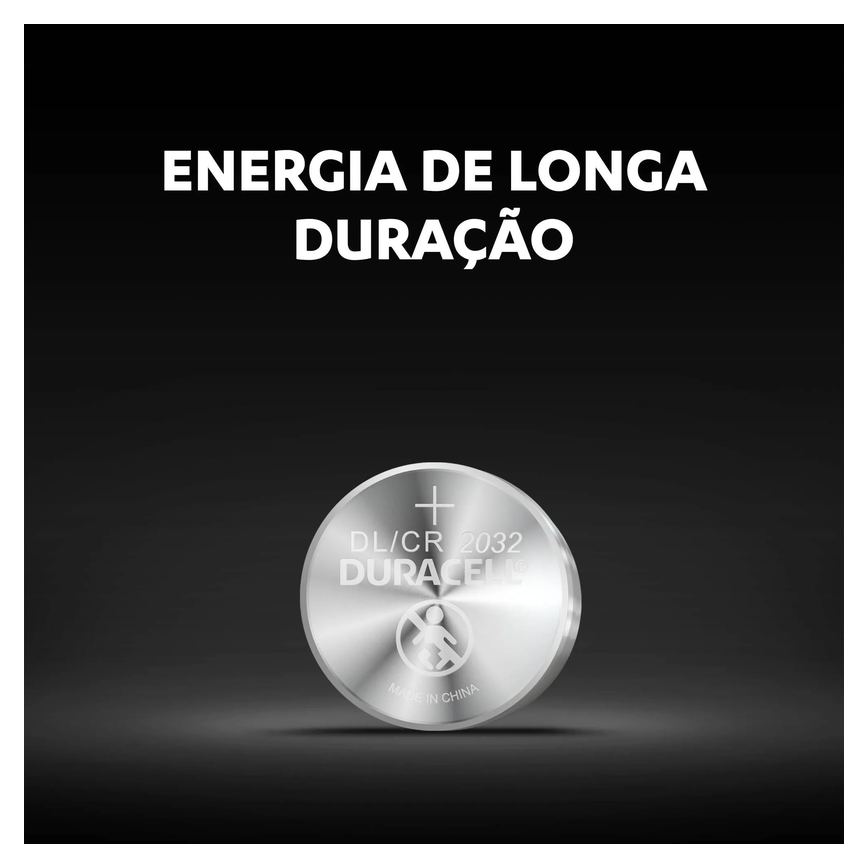 Pilha de Lítio Duracell Tipo Moeda Bateria CR2032 2 unidades