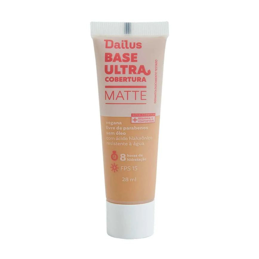 Base Líquida Dailus Ultra Cobertura Matte 28ml - D6 Médio