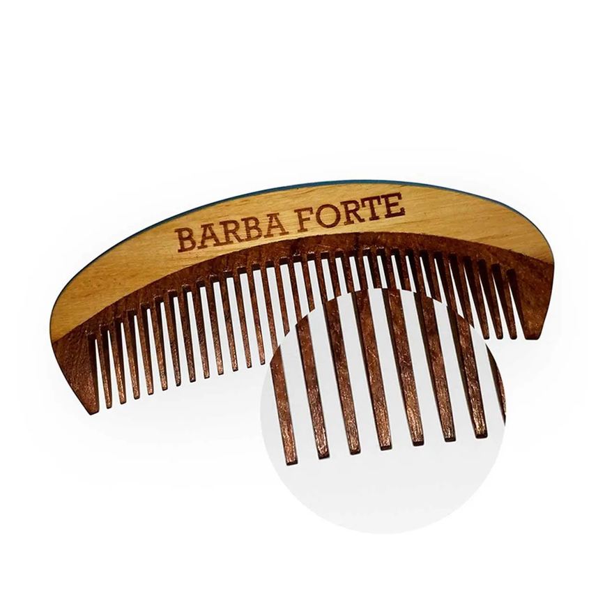 Pente em Madeira Barba Forte PT003 12cm com 1 unidade