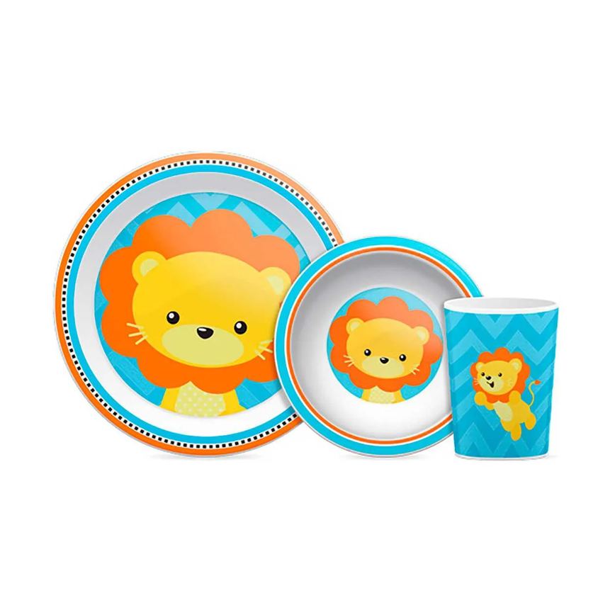 Kit Refeição Buba Baby Animal Fun Leão com 1 unidade