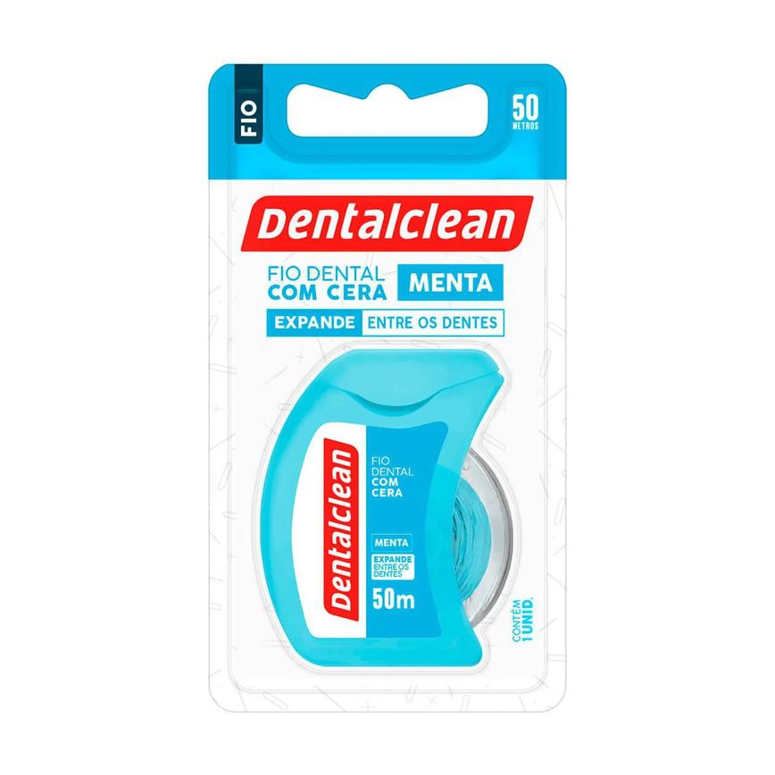 Fio Dental com Cera Dentalclean Menta Fresh com 50 metros