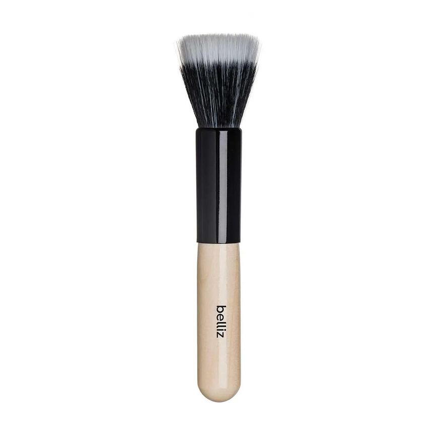 Pincel para Maquiagem Belliz Marfim Duo Fiber com 1 Unidade