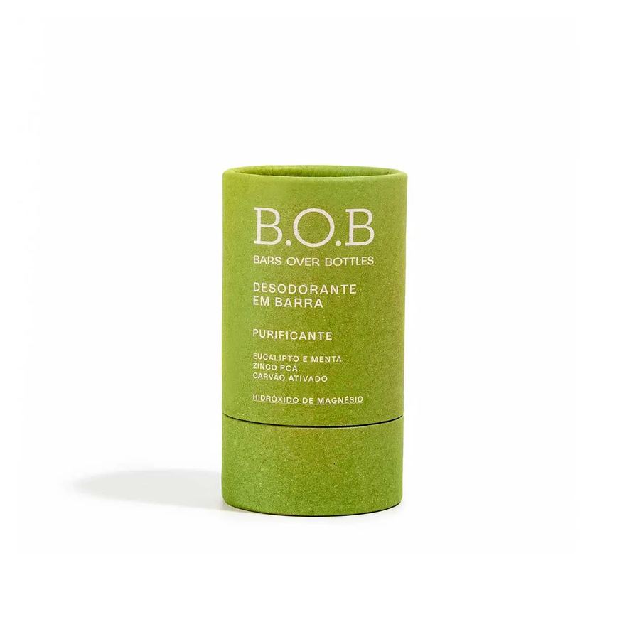 Desodorante Vegano Sem Alumínio Stick Barra B.O.B Purificante Vegano 50g