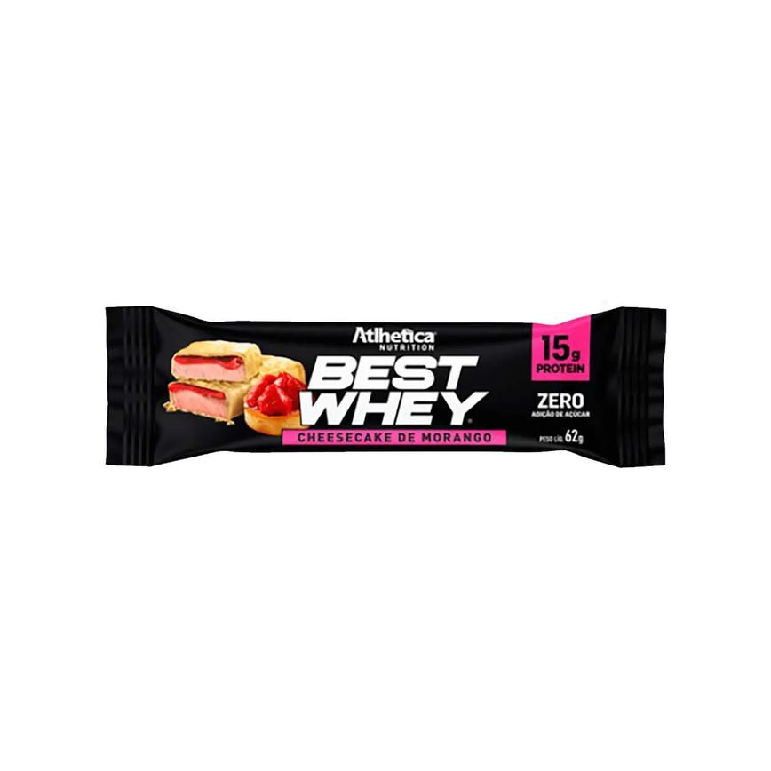 Barra de Proteína Best Whey Bar Cheesecake de Morango Atlhetica Nutrition 62g