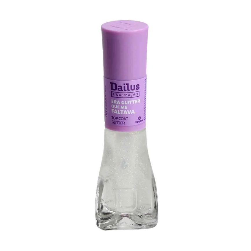 Esmalte Dailus Finalização Top Coat Glitter 8ml – Era Glitter Que Me Faltava