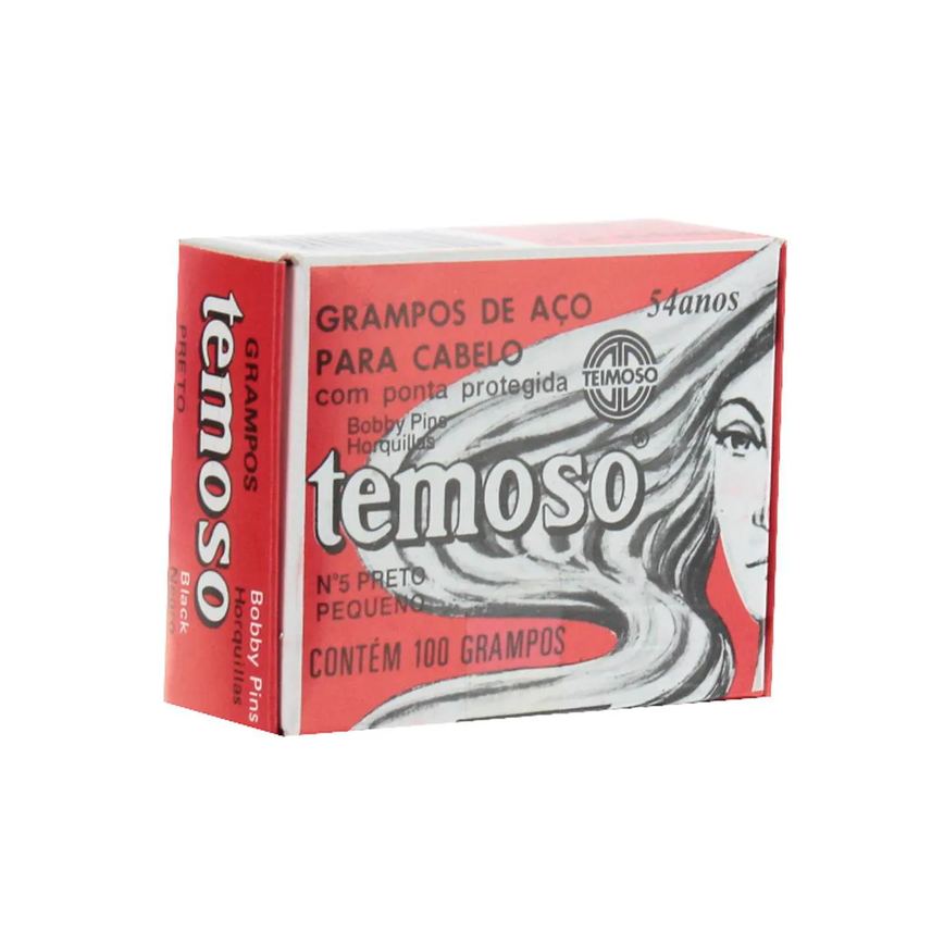 Grampo de Cabelo Temoso Preto N5 - 100 unidades
