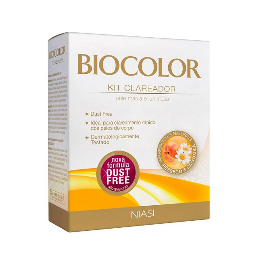 Kit Clareador Descolorante de Pelos Biocolor Água Oxigenada 12 Volumes + Sachê Pó Descolorante 1 Unidade