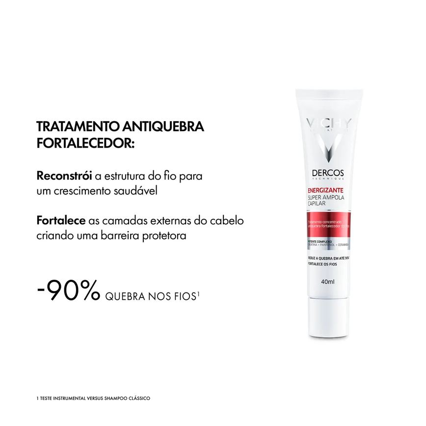 Ampola Capilar Vichy Dercos Energizante Tratamento Antiquebra Tratamento Concentrado Antiquebra Capilar 40ml
