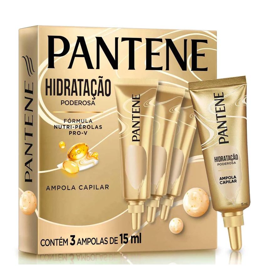 Kit Ampola de Tratamento Pantene Hidratação Poderosa com 3 unidades de 15ml